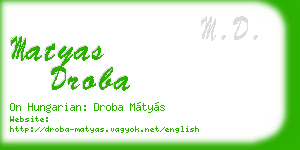 matyas droba business card
